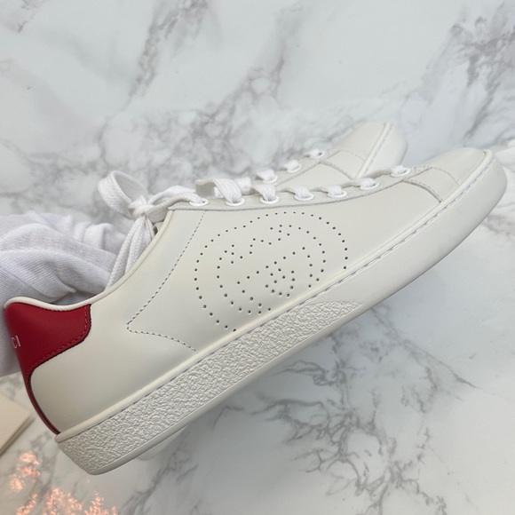 Gucci White Sneakers with Red Heel - Picture 6 of 13